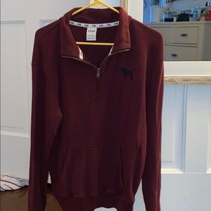 Pink half zip pullover